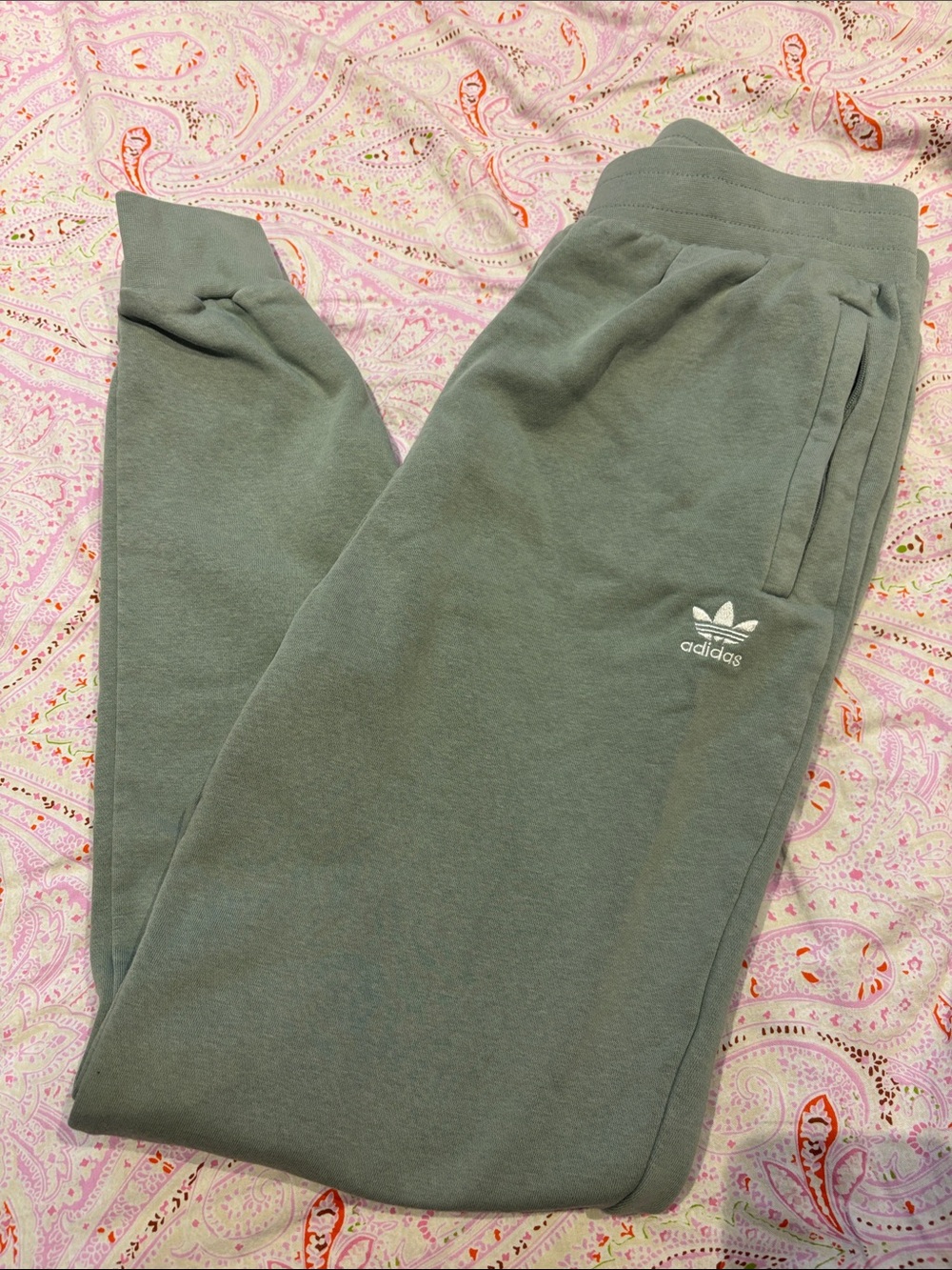 adidas Kids Sage Green Trefoil Joggers